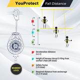 Sunworks 11FT Self Retracting Lifeline Fall Protection Retractable Lanyard, Fall Arrest Safety Yoyo for Construction Industrial - OSHA/ANSI Compliant (Large Hook)