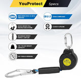 Sunworks 11FT Self Retracting Lifeline Fall Protection Retractable Lanyard, Fall Arrest Safety Yoyo for Construction Industrial - OSHA/ANSI Compliant (Large Hook)