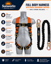 Sunworks Full Body Safety Harness – Fall Protection