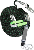 50FT Braided Vertical Lifeline Assembly - High-Strength Safety Rope Kit with Mobile Rope Grab & Integrated Shock Absorber