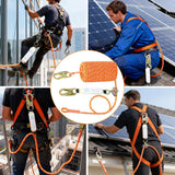 Professional 98FT Vertical Lifeline Assembly - 0.55" Polyamide Braided Fall Protection Rope Kit with Adjustable Rope Grab & Integrated Shock Absorber