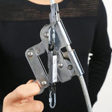 Heavy-Duty 5/16" (8mm) Alloy Steel Wire Rope Grab - Self-Locking Trailing Vertical Fall Arrester Device (500kg Capacity)