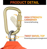 Sunworks 30 ft Self-Retracting Lifeline (SRL) | Fall Protection Retractable Lanyard with Galvanized Steel Cable, Dual Internal Shock Absorber & Waterproof Housing | ANSI Compliant