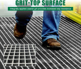 Sunworks 2 Pack 48x23x1.2in Fiberglass Molded Grating,Grit-top Surface,Grey | 4' x 2' Large FRP Industrial Panel Grating Non-Slip Heavy Duty 1.5''x1.5'' Openings Bar Grille Plate