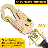 Retractable Lanyard Fall Protection: 6FT Webbing Self Retracting SRL Fall Arrest for Safety Harness Construction Workers
