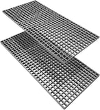 Sunworks 2 Pack 48x23x1.2in Fiberglass Molded Grating,Grit-top Surface,Grey | 4' x 2' Large FRP Industrial Panel Grating Non-Slip Heavy Duty 1.5''x1.5'' Openings Bar Grille Plate