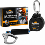 Sunworks 11FT Self Retracting Lifeline Fall Protection Retractable Lanyard, Fall Arrest Safety Yoyo for Construction Industrial - OSHA/ANSI Compliant (Large Hook)