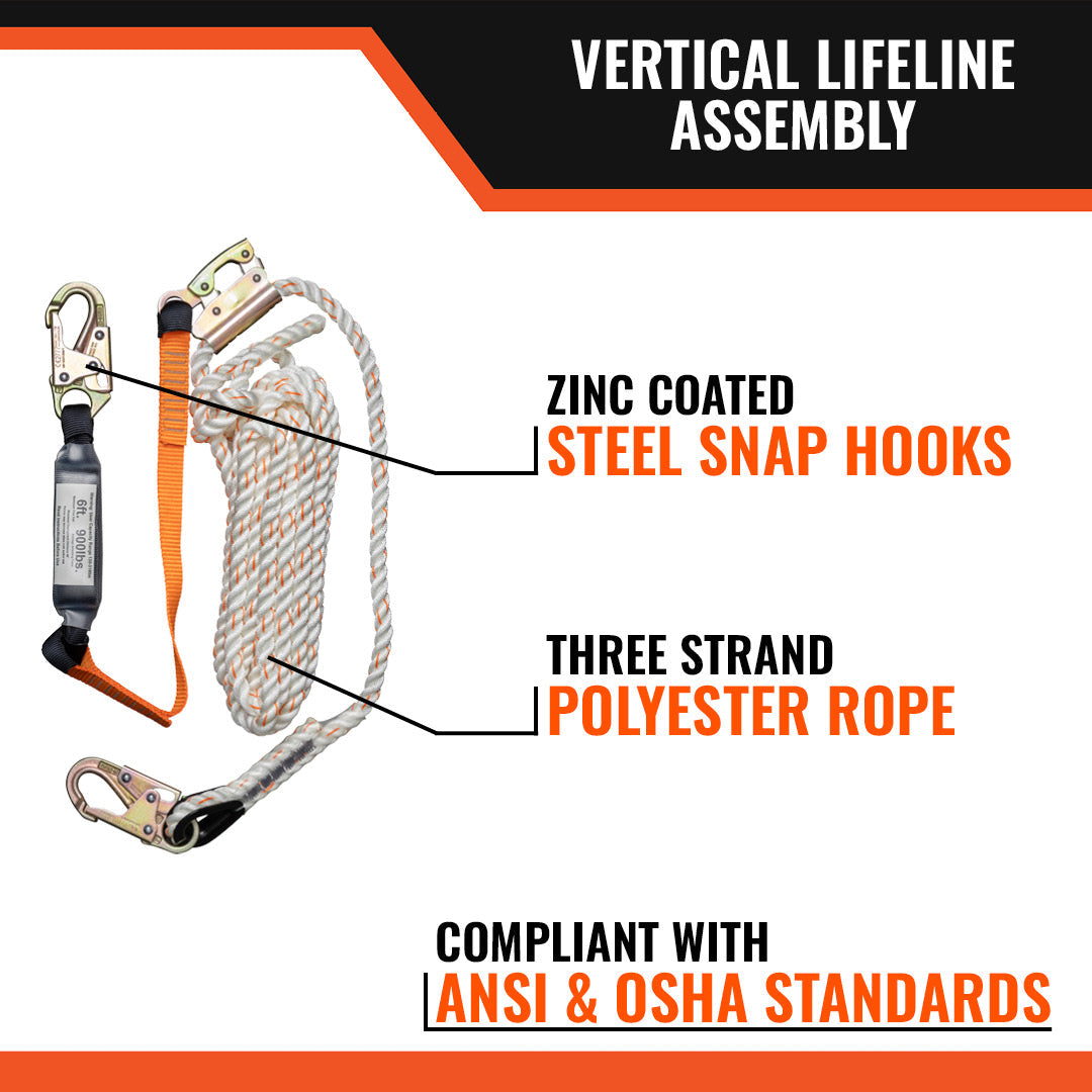 25 ft Vertical Rope Lifeline Kit