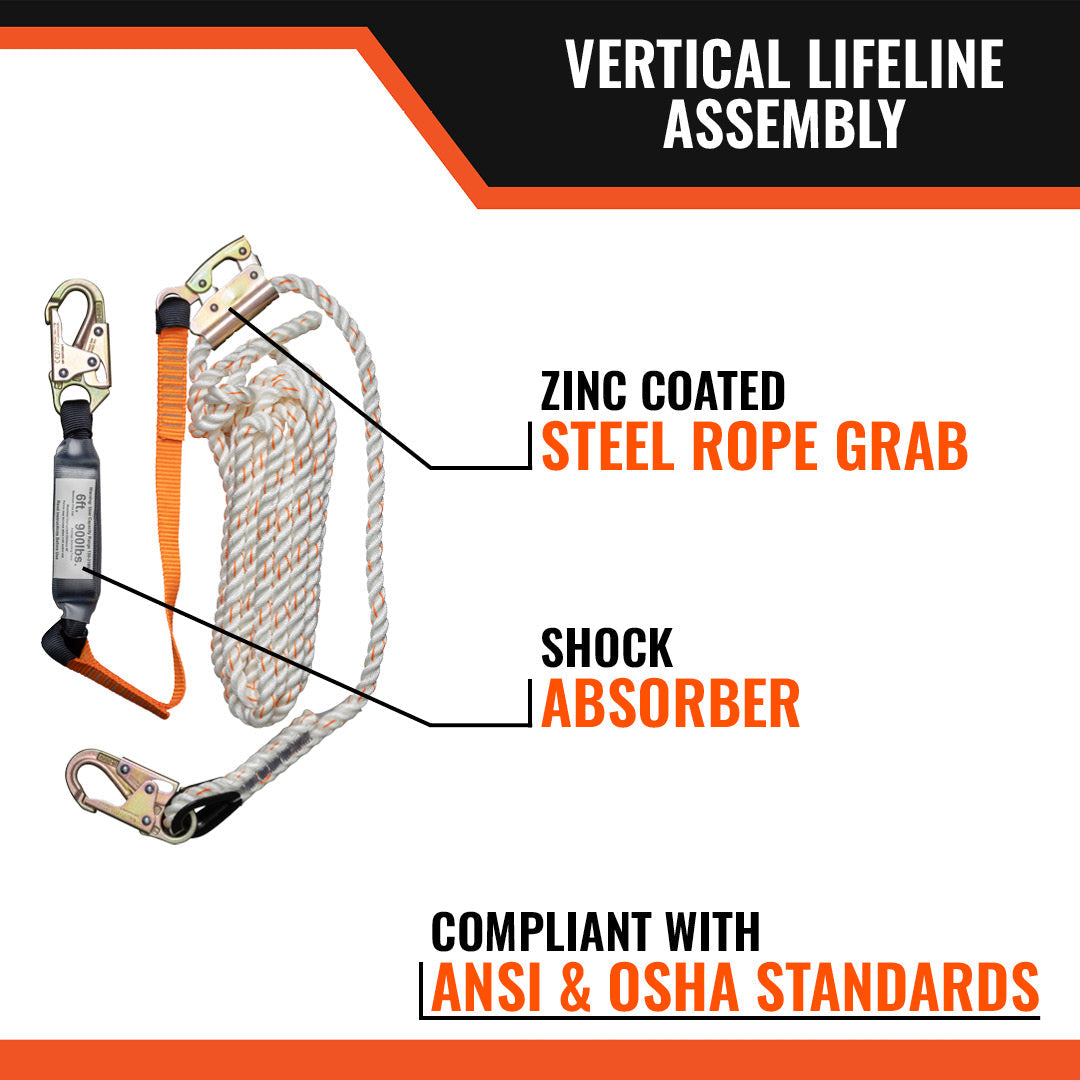 25 ft Vertical Rope Lifeline Kit