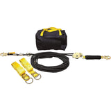 100FT Static Kernmantle Rope Horizontal Lifeline System - Temporary 2-Person Fall Protection Kit with 11/16" Safety Line & Dual 6FT Anchor Straps