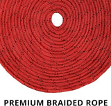 Heavy-Duty 100FT Adjustable Horizontal Lifeline System - 5/8" Kernmantle Temporary 4-Person Fall Protection Rope Kit with 6FT Anchor Straps