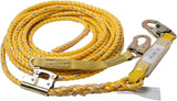 Heavy-Duty 100FT Vertical Lifeline Assembly - 5/8" Twisted Poly Steel Safety Rope Kit with Integrated Shock Absorber & 18" Lanyard Extension