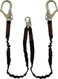 6 ft Double Leg Shock-Absorbing Lanyard with Rebar Hooks